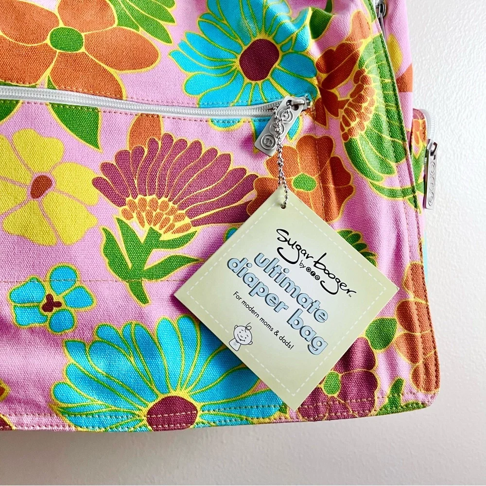 SugarBooger By ORE Floral Canvas Diaper Bag